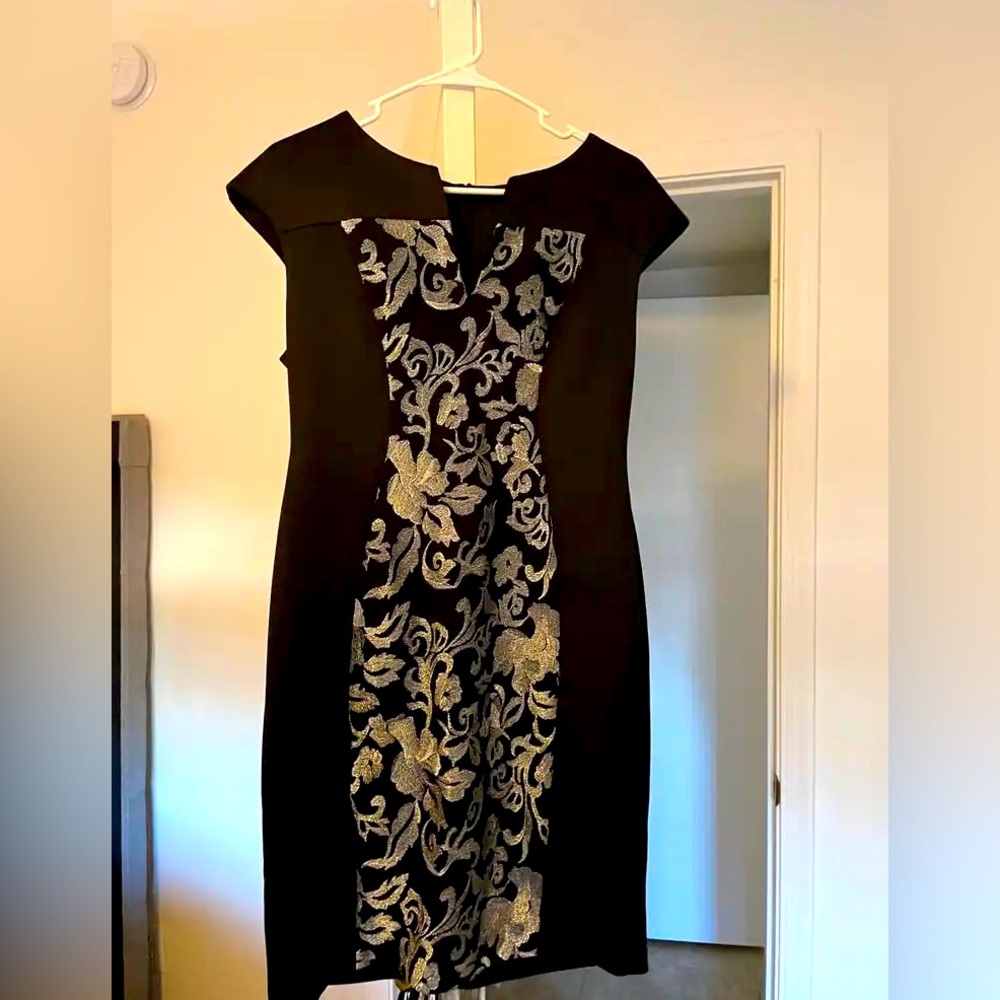 Women’s 8 Petite black & silver dress , worn once